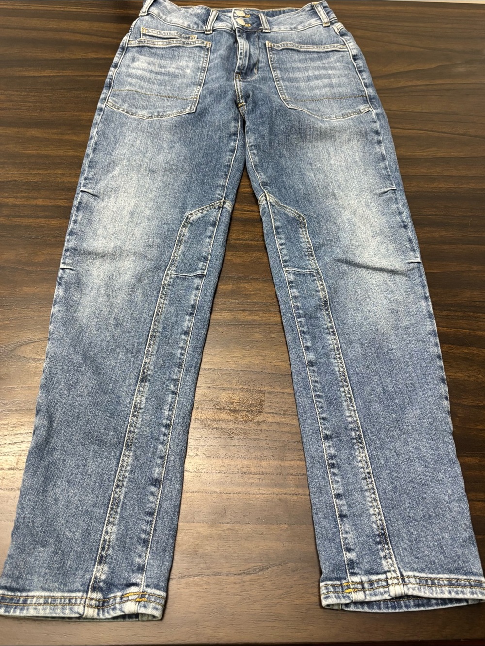 Pilcro Anthropologie Seamed Carpenter Utility Jeans Blue Size 25